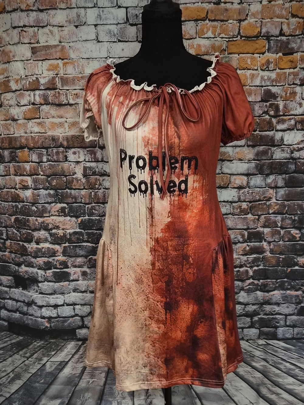 Problem Solved Bloody Illusion Tie-Dye Tunic Dress